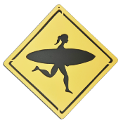 Plaque Signalétique Surf - Chambre d'Enfant - motif Fille