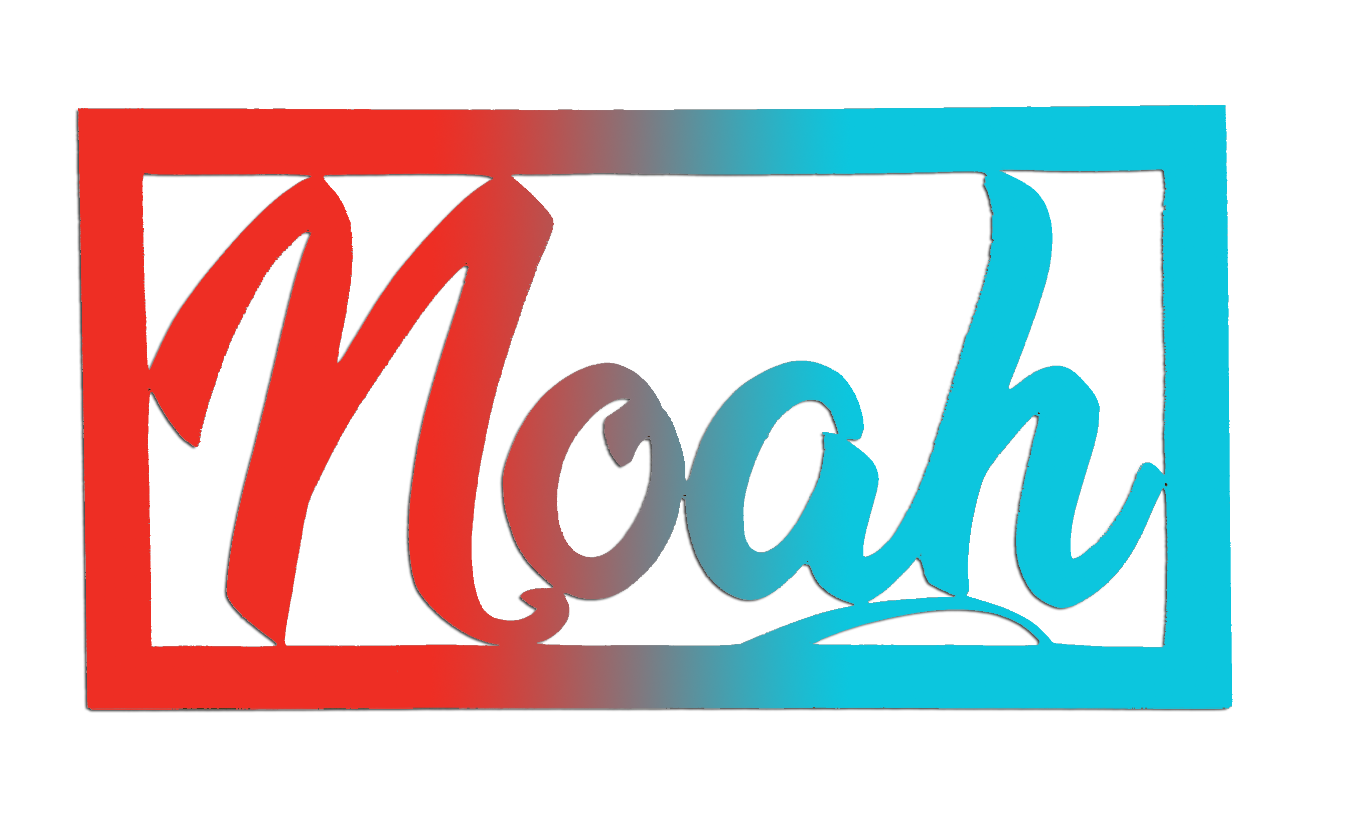 Plaque de Porte en Bois Personnalis�e - Rectangulaire - Couleur Rouge/Turquoise