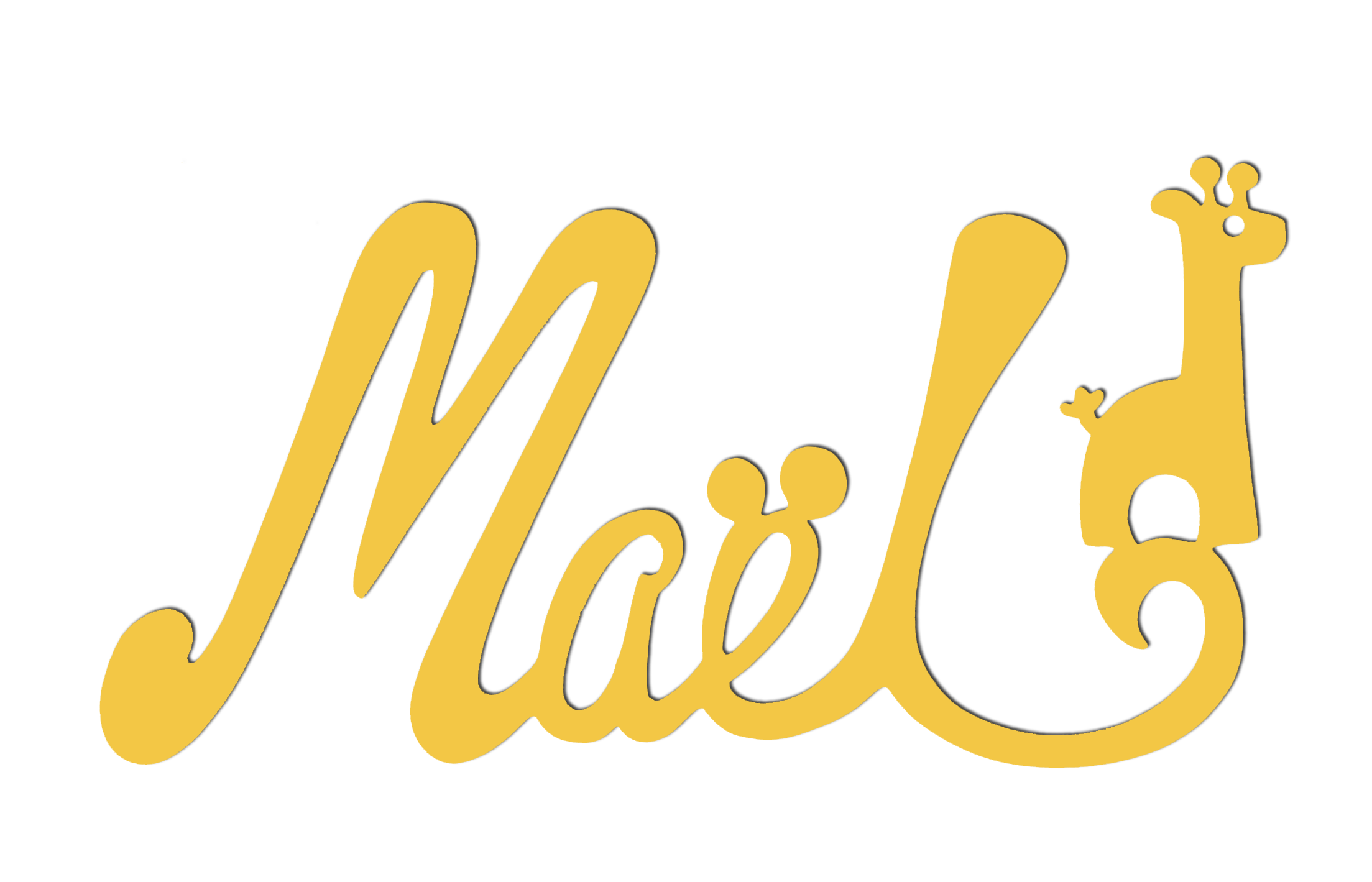 Plaque de Porte Personnalis�e en Bois - Motif Girafe - Couleur Jaune