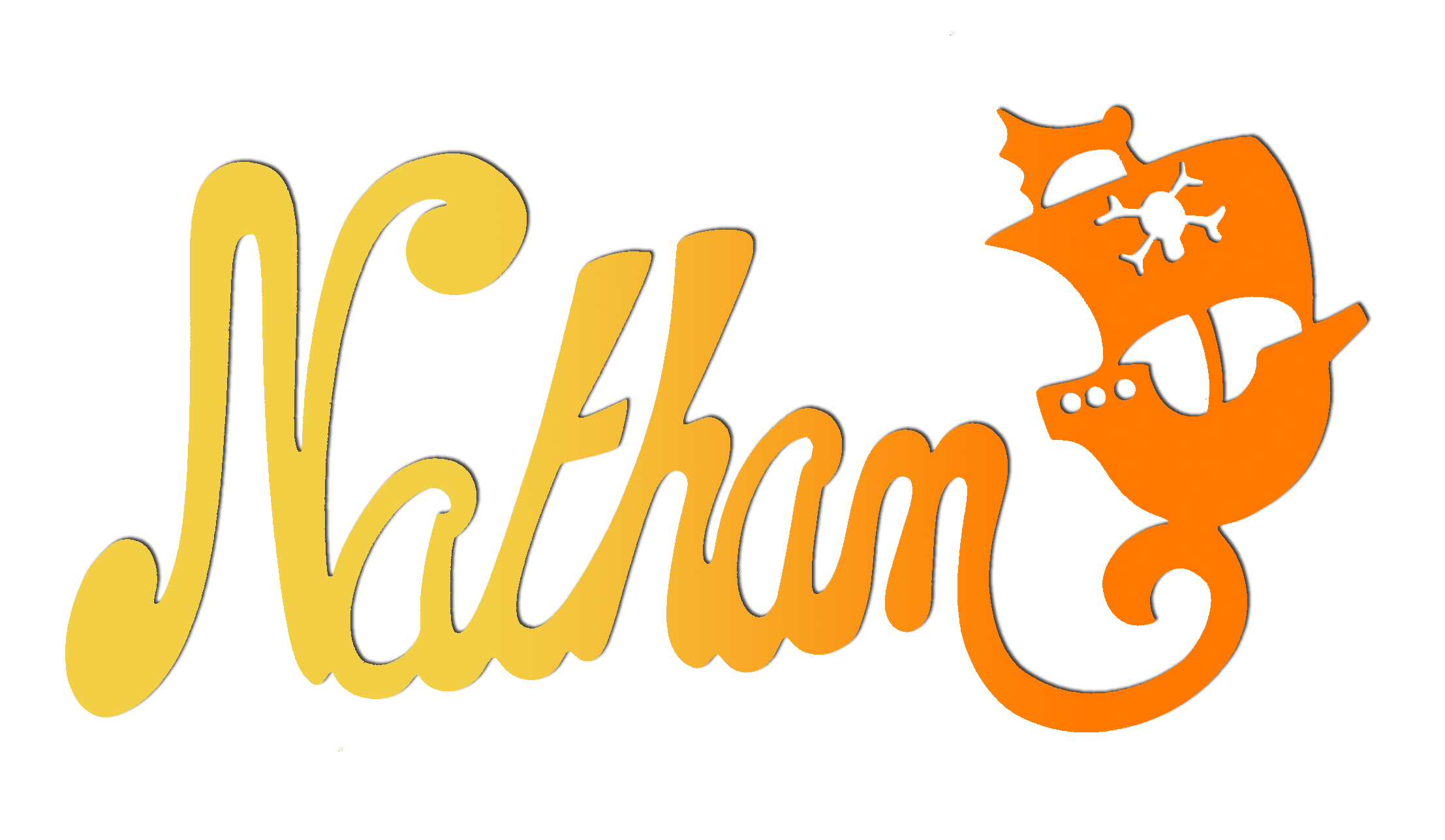 Plaque de Porte - motif Pirate - Couleur Jaune/Orange