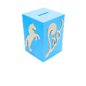 Tirelire pour Gar�on - Motif Cheval - Couleur Turquoise