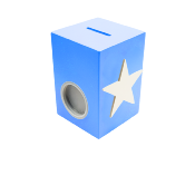 Tirelire pour Garçon - Motif Etoile - Couleur Bleu