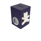 Tirelire pour Garçon - Motif Ourson - Couleur Noire