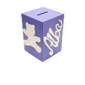 Tirelire Personnalisée pour Fille - Motif Ourson - Couleur Violet