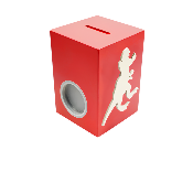 Tirelire en Bois pour Garçon - Motif Dinosaure - Couleur Rouge