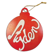 Boule de Noël rouge avec Prénom