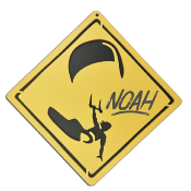 Plaque Signalétique Surf personnalisée - Chambre d'Enfant - motif Kitesurf