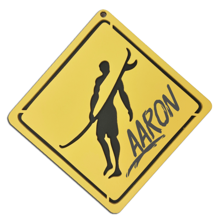 Plaque Signalétique Surf personnalisée - Chambre d'Enfant - motif Garçon