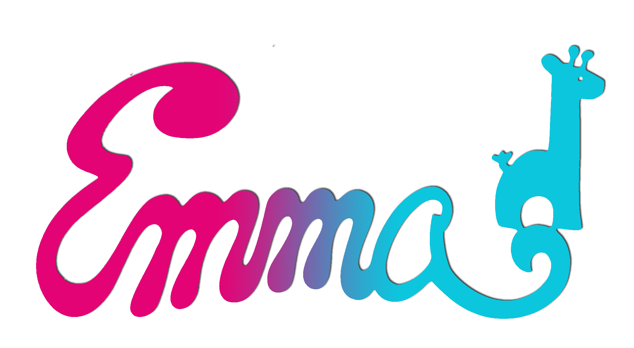 Plaque de Porte Personnalis�e en Bois - Motif Girafe - Couleur Framboise/Turquoise