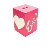 Tirelire en Bois pour Fille - Motif C�ur - Couleur Framboise