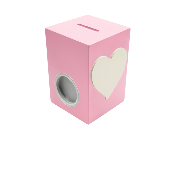 Tirelire Personnalisée pour Fille - Motif Cœur - Couleur Lilas