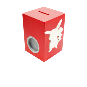 Tirelire en Bois pour Garçon - Motif Pikachu - Couleur Rouge