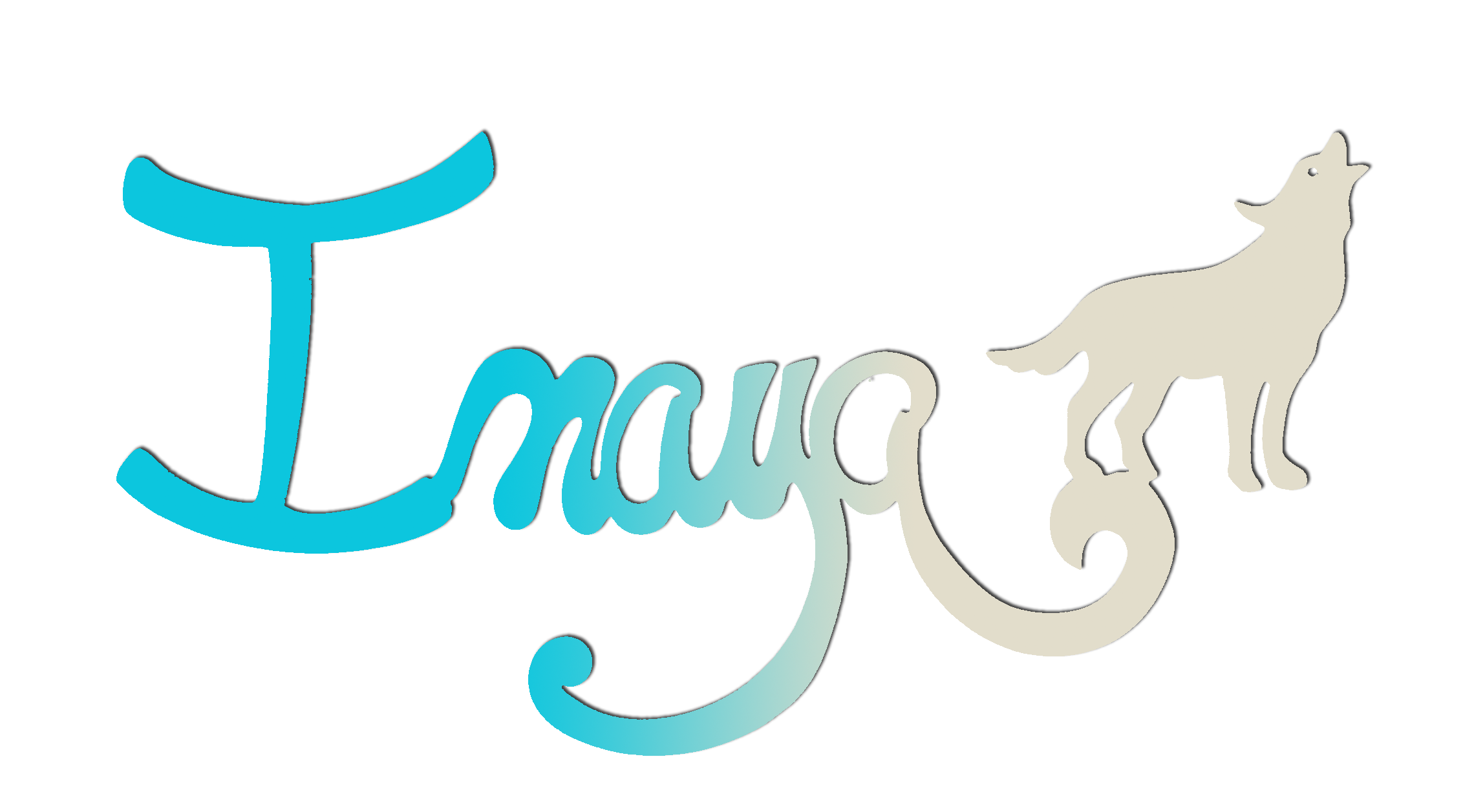 Plaque de Porte Personnalis�e Enfant - Motif Loup - Couleur Turquoise/Ecru