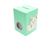 Tirelire Personnalisée pour Garçon- Motif Renard - Couleur Vert