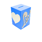 Tirelire pour Garçon - Motif Coeur - Couleur Bleu