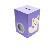 Tirelire pour Garçon - Motif Renard - Couleur Violet