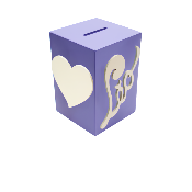 Tirelire pour Garçon - Motif Coeur - Couleur Violette