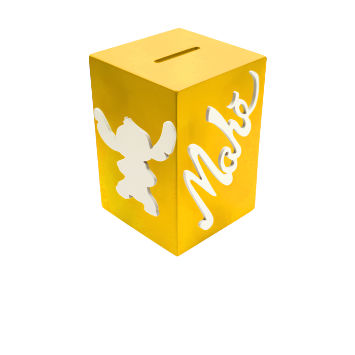 Tirelire pour Garçon - Motif Stitch - Couleur Jaune