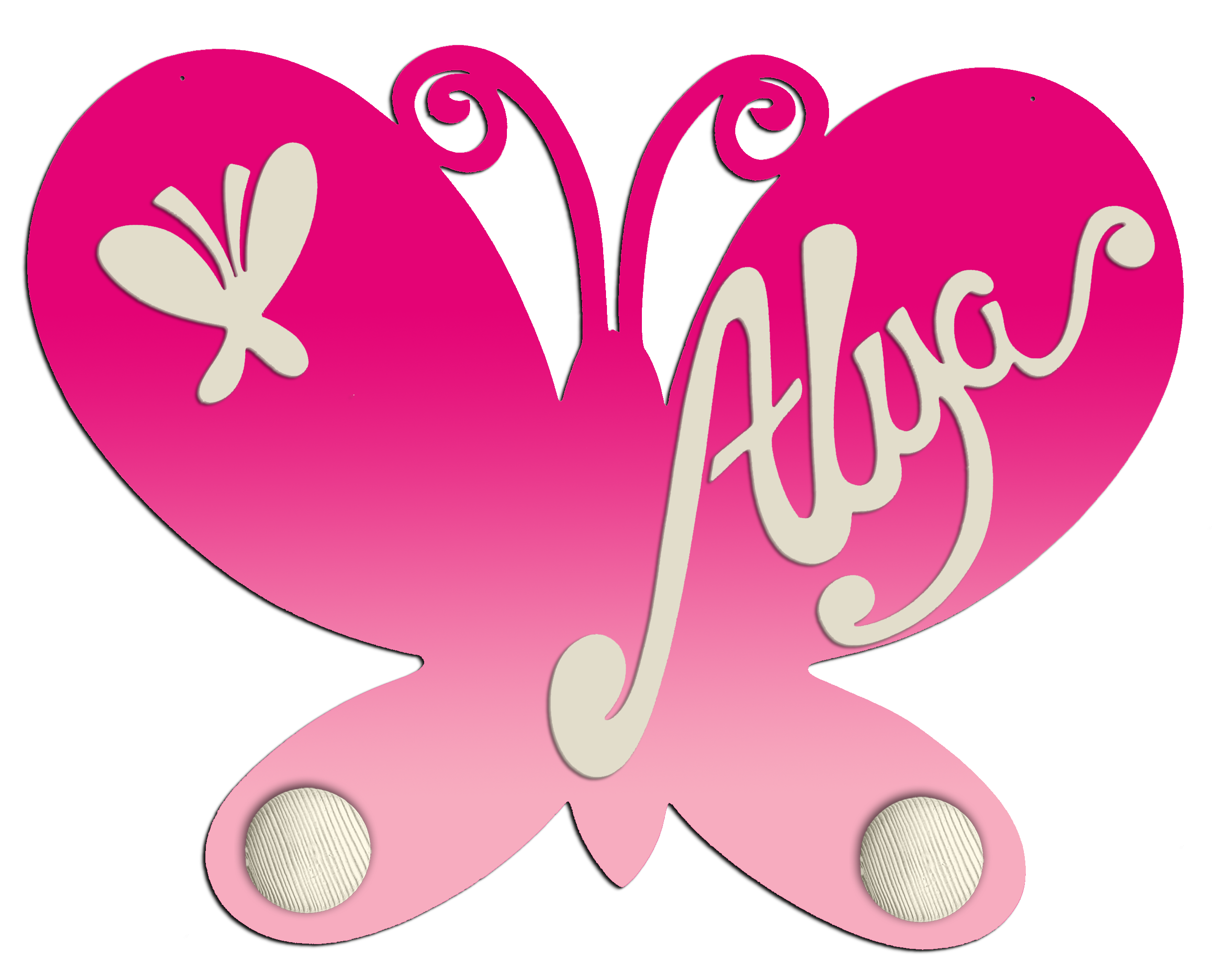 Porte Manteau Personnalis� - Forme Papillon - 2 Pat�res 