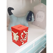 Tirelire en Bois pour Garçon - Motif Pikachu - Couleur Rouge