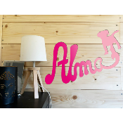 Plaque de Porte - motif Chien - Couleur Framboise/Lilas