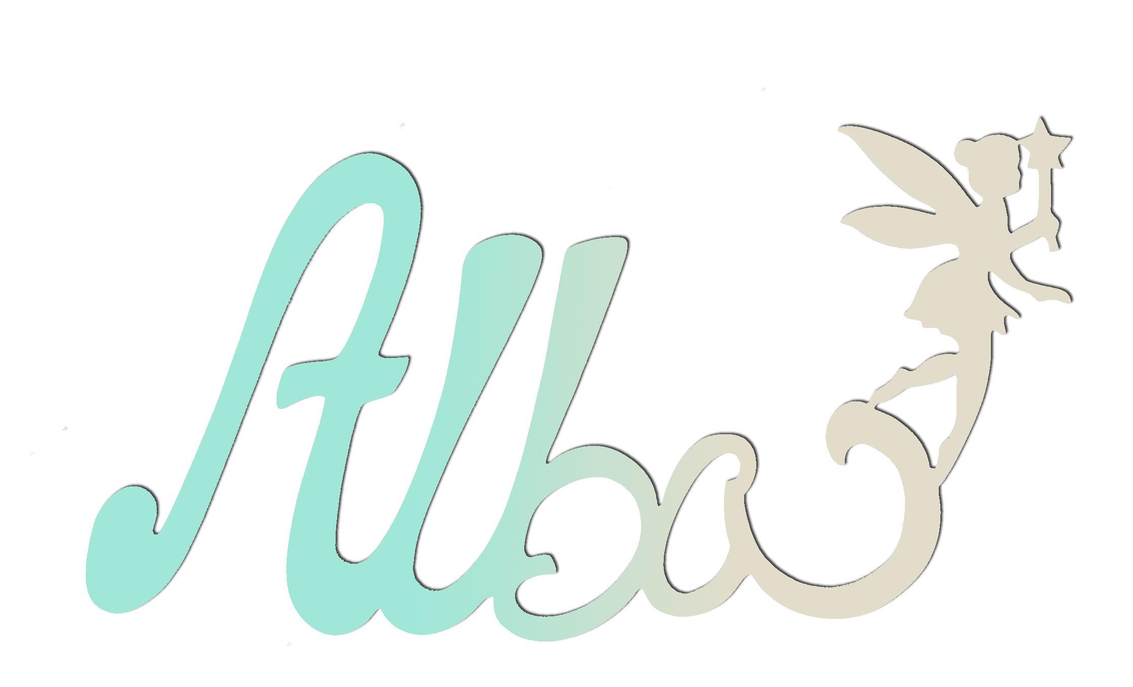 Plaque de Porte - Motif F�e - Couleur Vert/Ecru