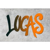 Plaque de porte personnalisée "STYLE GRAFF" Noir/Orange