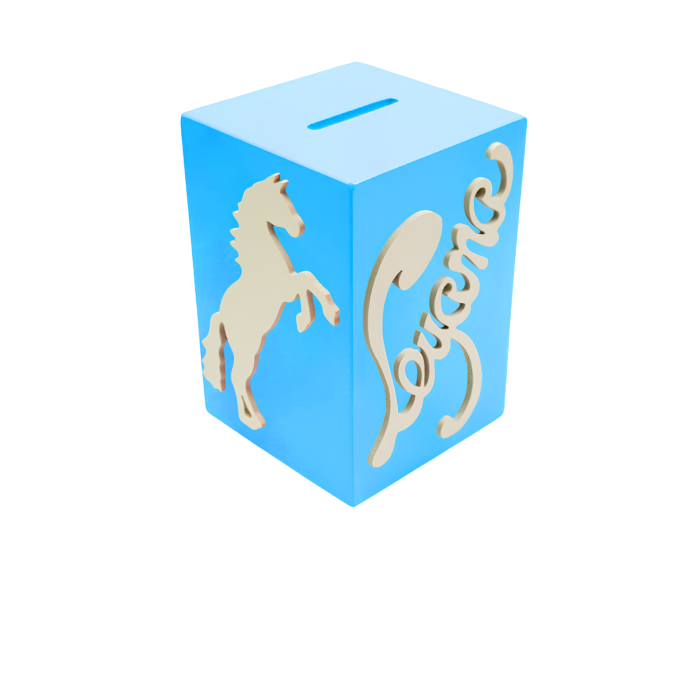 Tirelire pour Fille - Motif Cheval - Couleur Turquoise