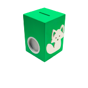 Tirelire Personnalisée pour Garçon- Motif Renard - Couleur Vert Foncé