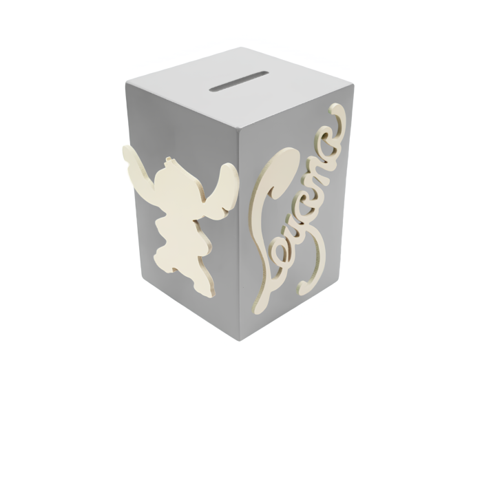 Tirelire pour Fille - Motif Stitch - Couleur Grise