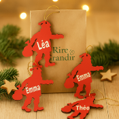 Père Noël 2 déco sapin avec Prénom