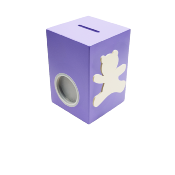 Tirelire pour Garçon - Motif Ourson - Couleur Violet