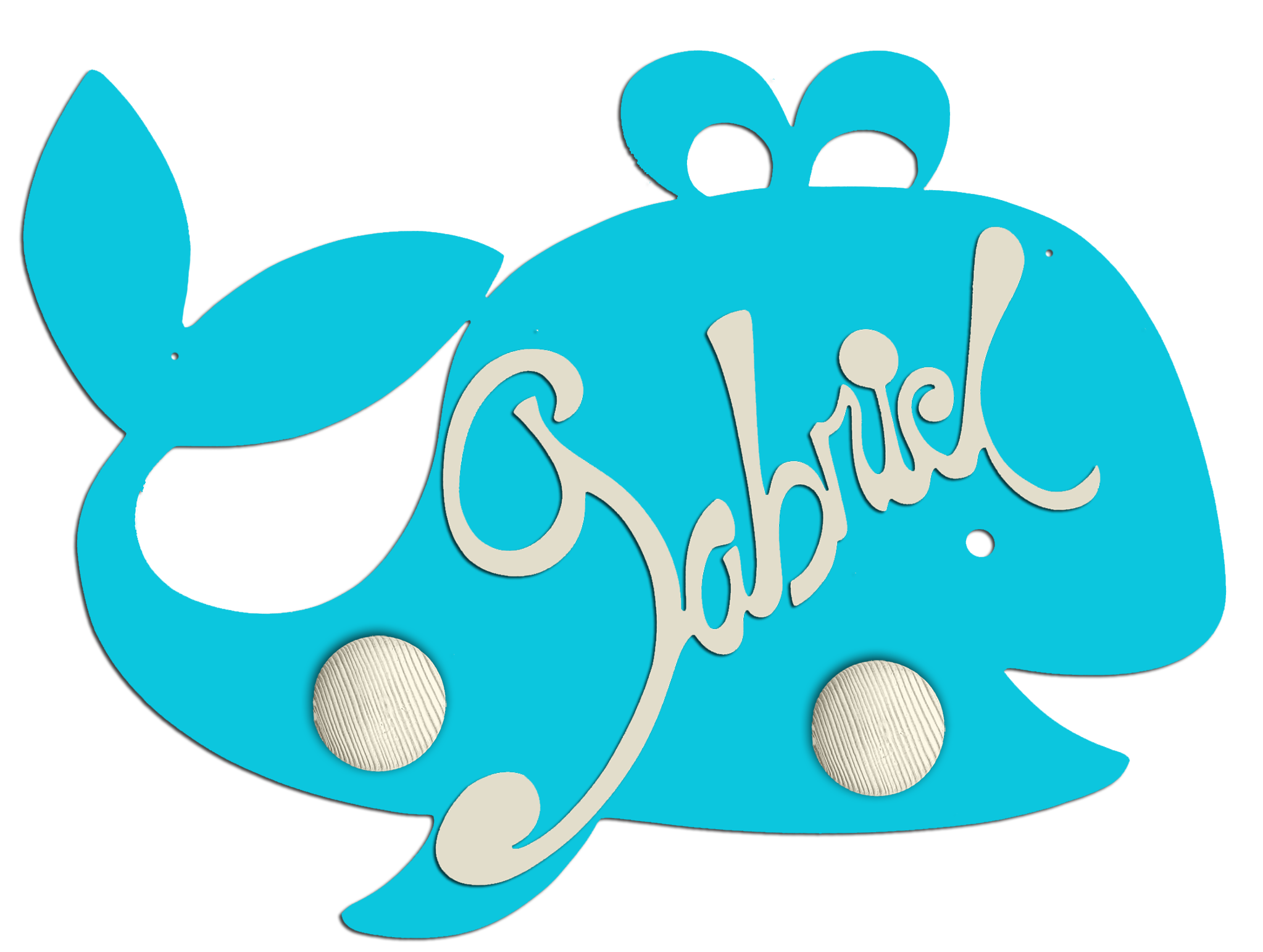 Porte Manteau Enfant - Forme Baleine - 2 Pat�res