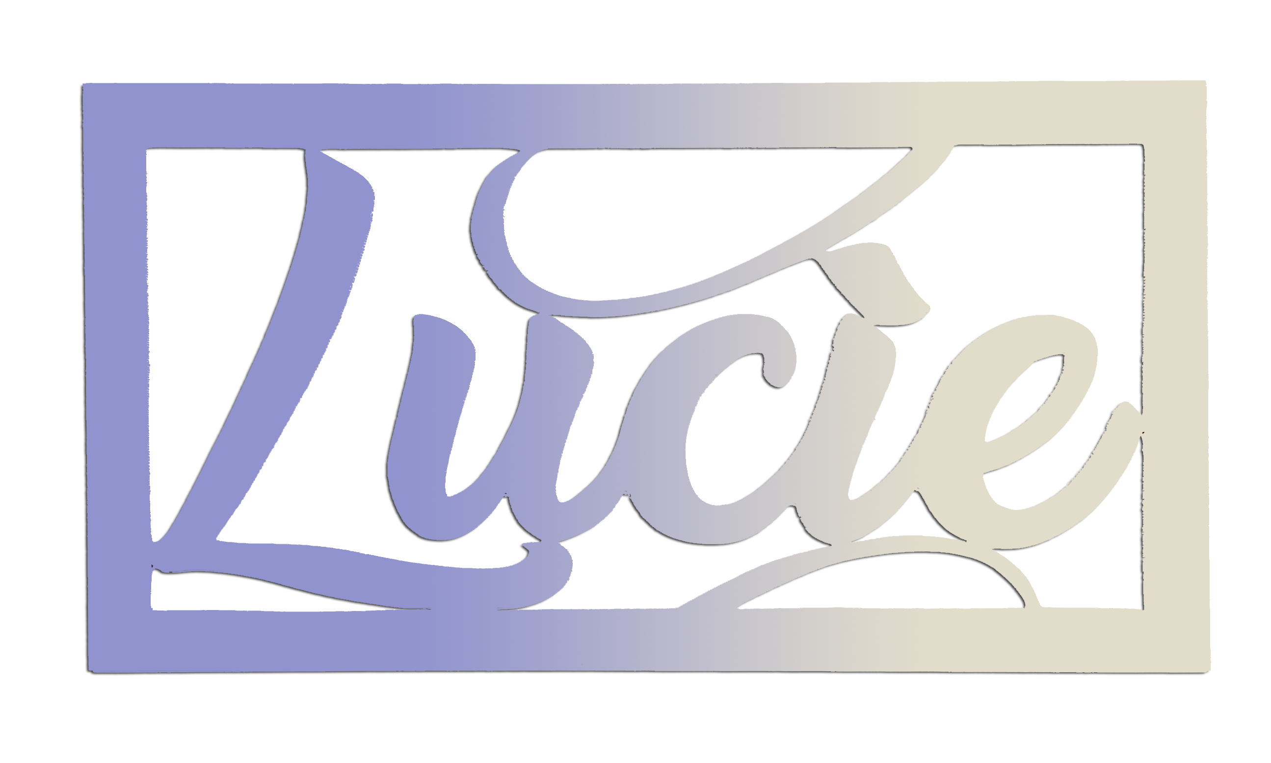 Plaque de Porte Personnalis�e - Forme Rectangulaire - Couleur Parme Clair/Ecru