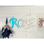 Plaque de porte personnalisée "STYLE GRAFF" Turquoise/Ecru