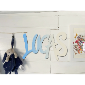 Plaque de porte personnalisée "STYLE GRAFF" Bleu/Ecru