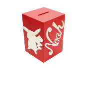 Tirelire en Bois pour Gar�on - Motif Pikachu - Couleur Rouge