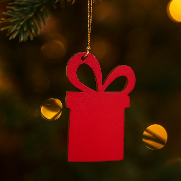 Déco sapin forme Paquet Cadeau