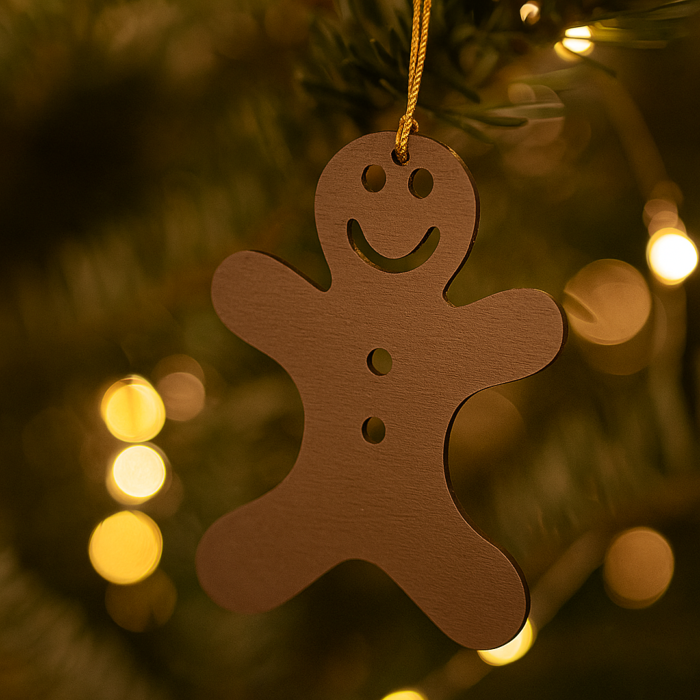Déco sapin forme Bonhomme Pain d'épice