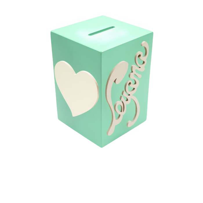 Tirelire pour Fille - Motif Cœur - Couleur Vert