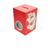 Tirelire en Bois pour Garçon - Motif Pirate - Couleur Rouge