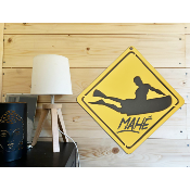 Plaque Signalétique Surf personnalisée - Chambre d'Enfant - motif Bodyboard