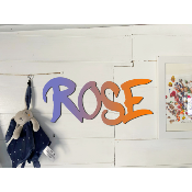 Plaque de porte personnalisée "STYLE GRAFF" Violet/Orange