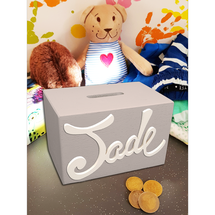 TIRELIRE EN BOIS PERSONNALIS�E